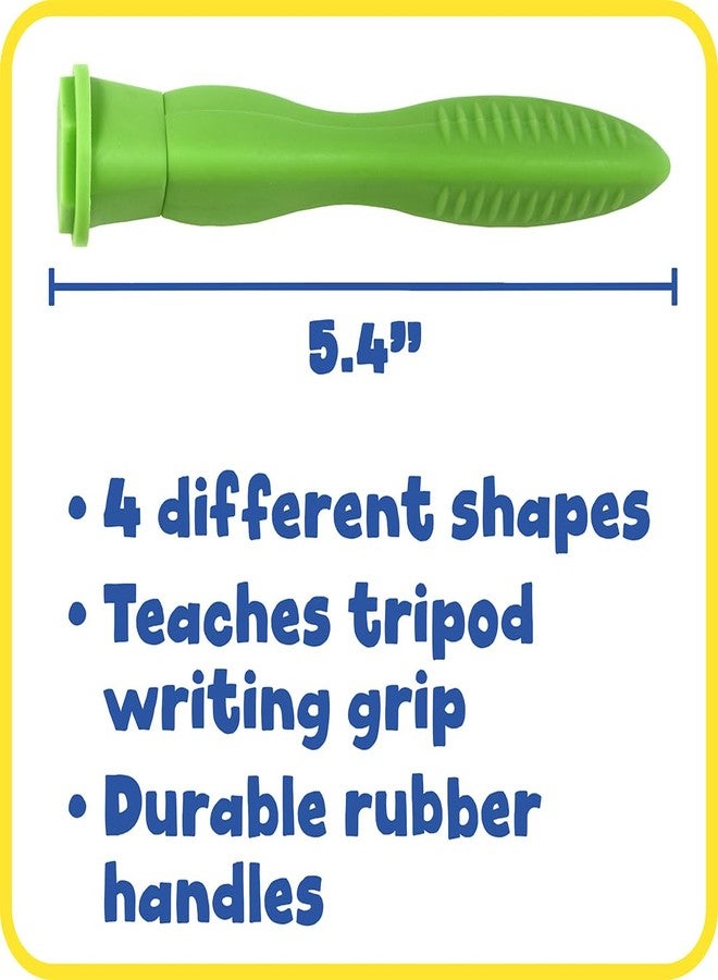 READY 2 LEARN مجموعة طوابع READY 2 LEARN المثلثة - هندسية - 4 قطع - للأعمار من سنتين فما فوق - طوابع سهلة الإمساك للطلاء والعجين للأطفال - Image 4